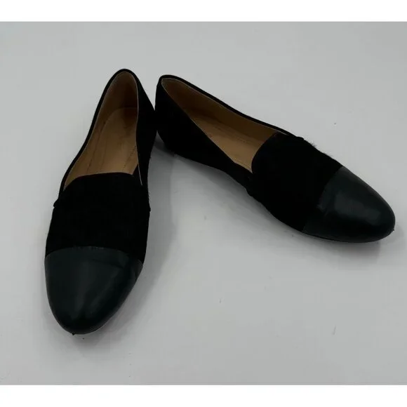 Nurture Womens Black Leather & Bovine Hair Reikel Loafers Size 8M - Picture 2 of 9